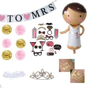 Miss to Mrs Bachelorette Bridal Shower Diamond Ring Pink Gold Party Kit Balloons